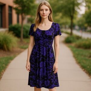 Women’s size 14 plus size Vintage Y2K 00s below knee length coquette dress work